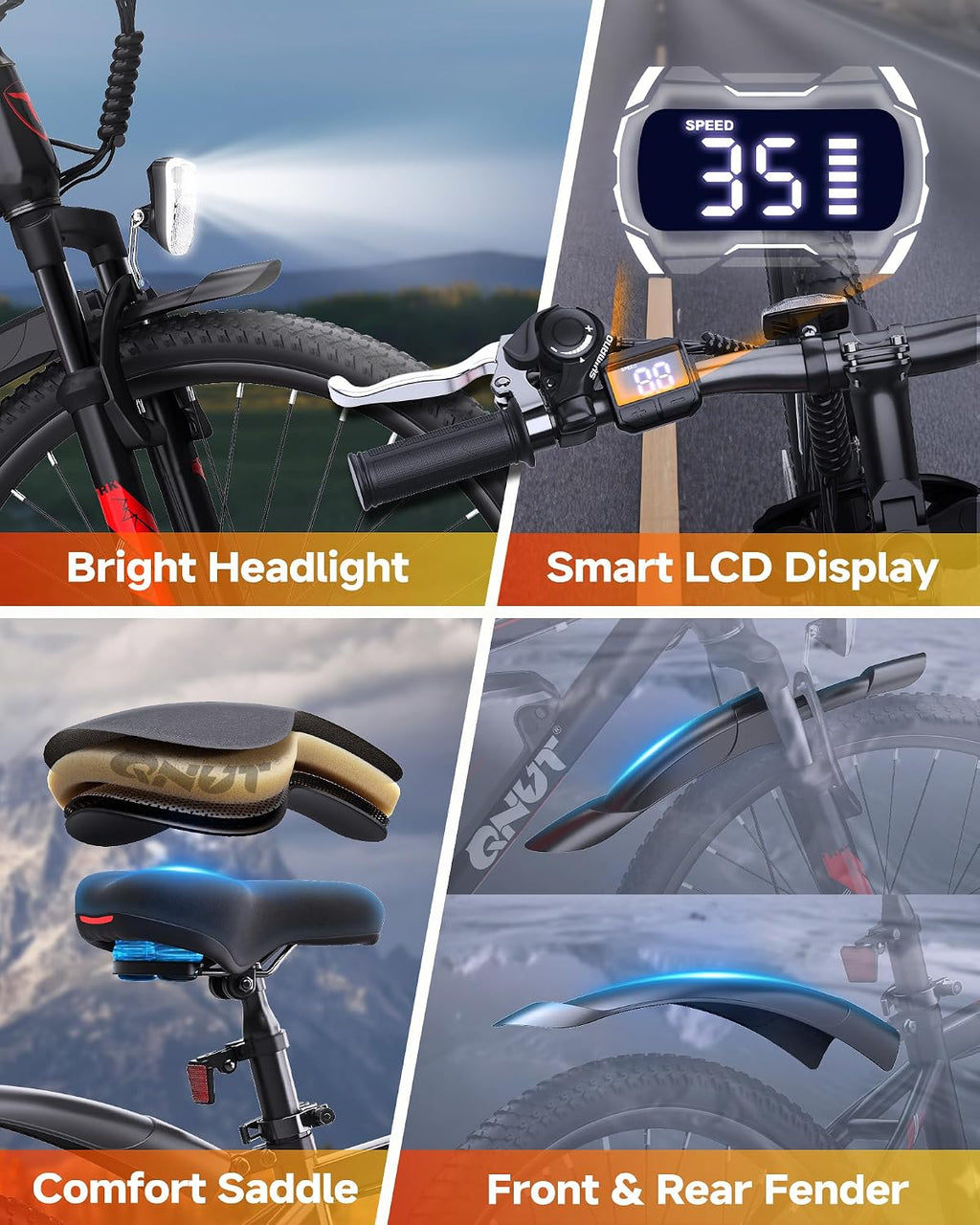 Totem Electric Bike for Adults, 750W Peak 26' Ebike for Men Women Teens with 375WH Babttery 21 Speed 20Mph, Up to 40Miles Front Suspension, Commuting E-Bike Mountain Bicycle