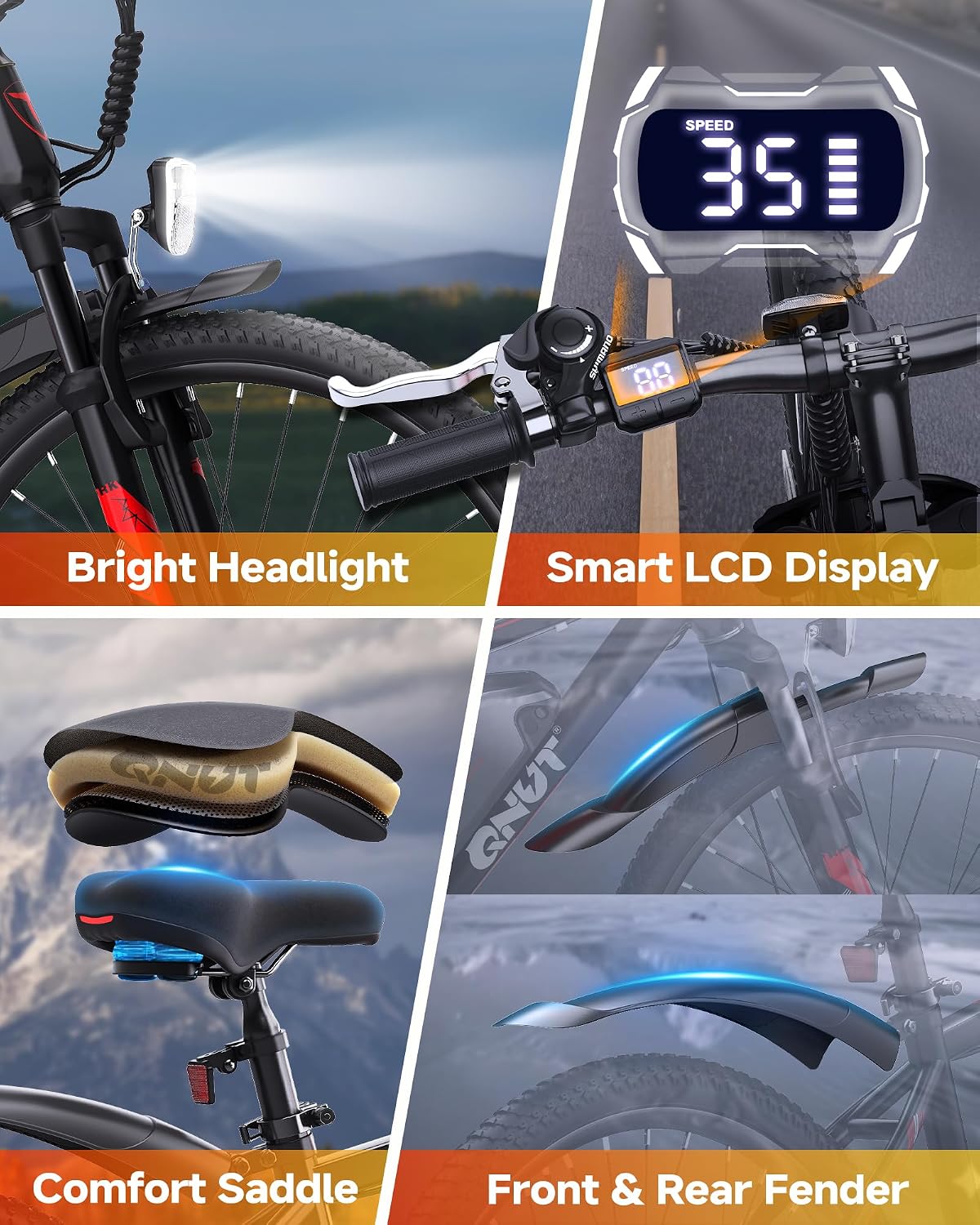 Totem Electric Bike for Adults, 750W Peak 26' Ebike for Men Women Teens with 375WH Babttery 21 Speed 20Mph, Up to 40Miles Front Suspension, Commuting E-Bike Mountain Bicycle