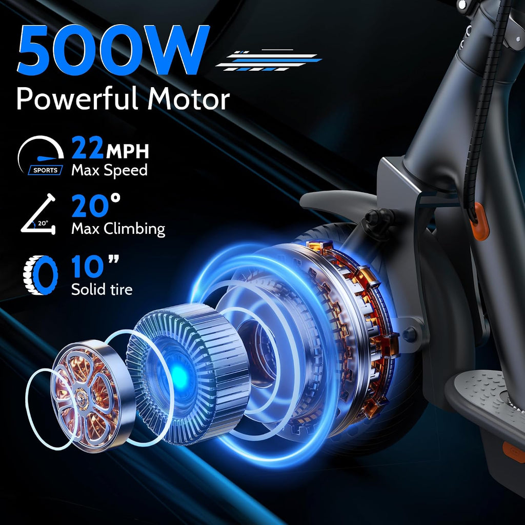 MAXSHOT Electric Scooter for Adults, 8.5/10/14' Tires, 19/22Mph, 350W/500W Motor, 21-28 Miles Range, Folding E-Scooter with Dual Suspension,APP Contro