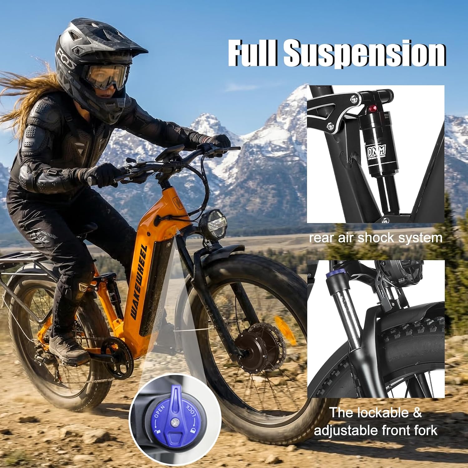 Peak 8000w Electric Bike for Adults, 60V Battery Ebike, Fat Tire & Long Range Electric Bicycles, 210Nm Mountain Bike Full Suspension, Hydraulic Brake Electric Bicycle