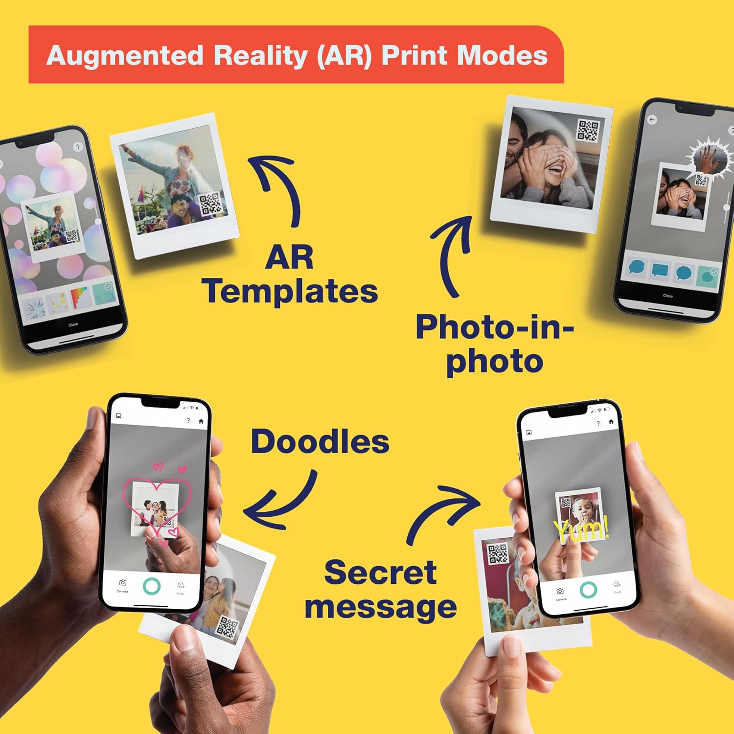 Fujifilm Instax Square Link Smartphone Printer- Ash White
