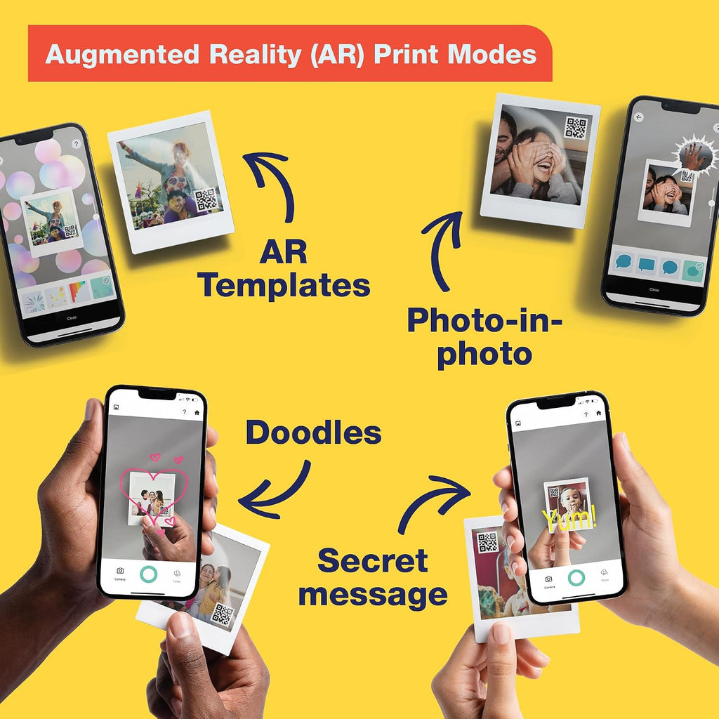 Instax Square Link Smartphone Printer Starter Kit - Ash White with Album and Instax Square Film (10 Exposures)