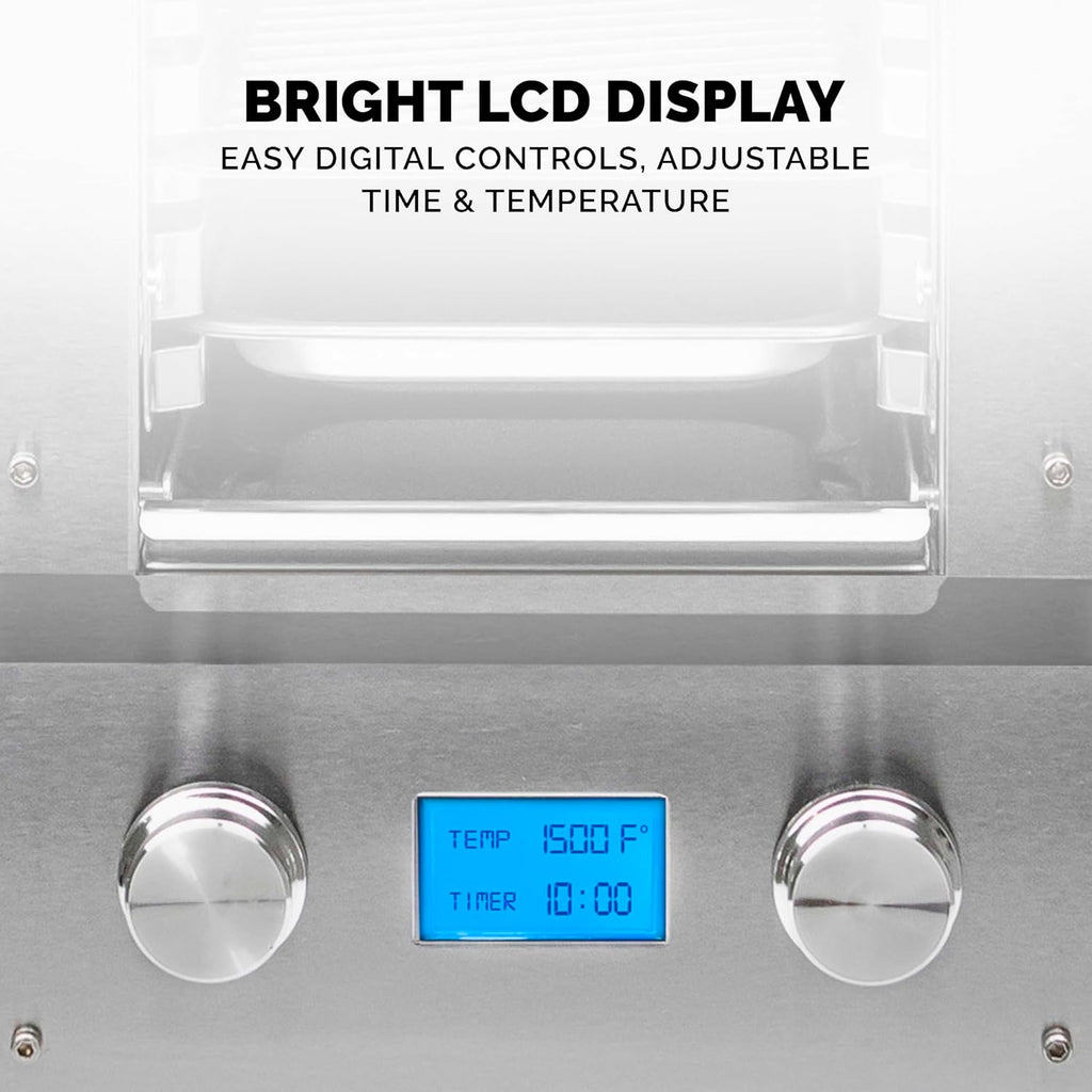 Kalorik Steakhouse Grill Pro Electric Broiler, 1500°F Stainless Steel Steak Cooker with 2 Grill Plates, Electric Grill for BBQ Burgers & Fish, 1600-Watts, Stainless Steel