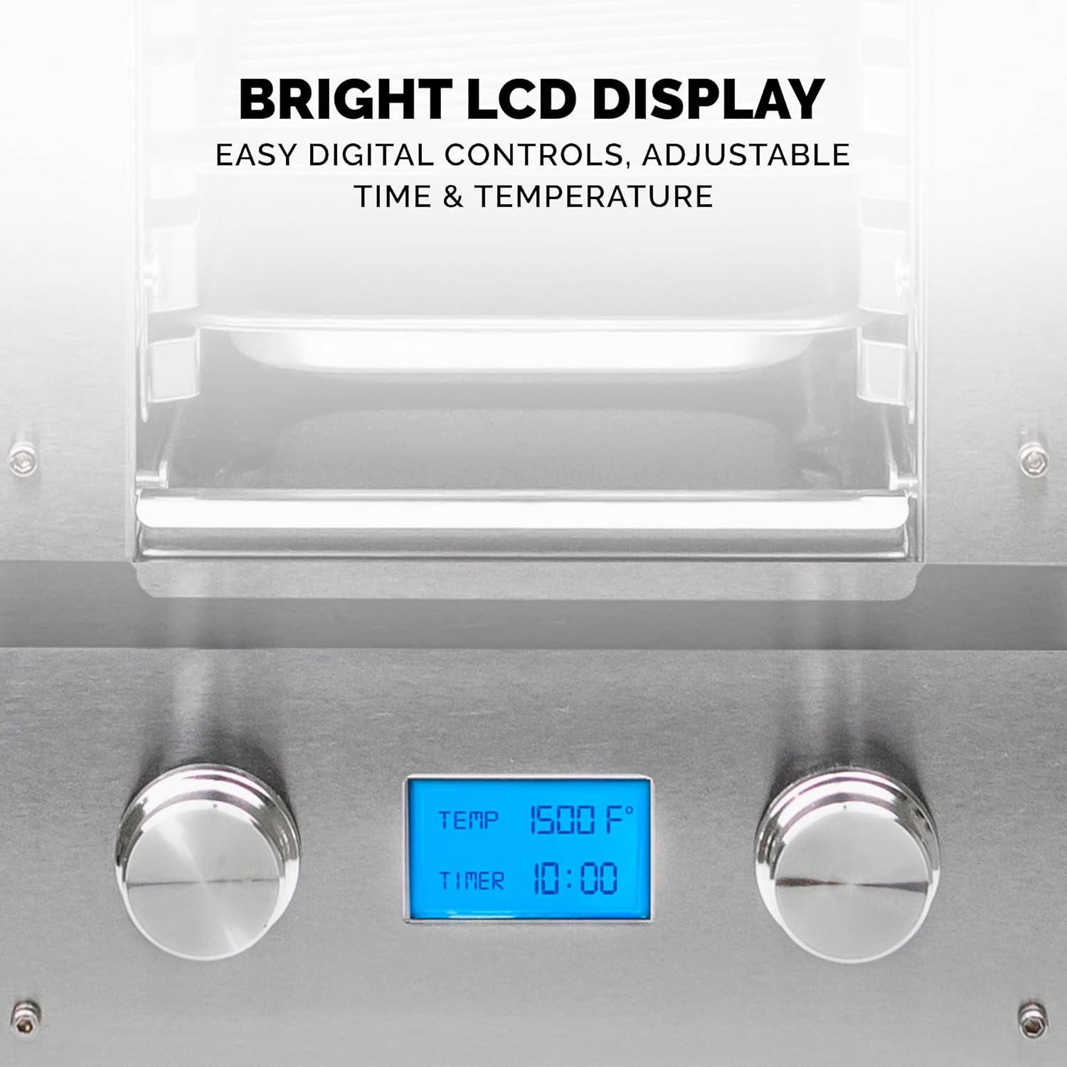 Kalorik Steakhouse Grill Pro Electric Broiler, 1500°F Stainless Steel Steak Cooker with 2 Grill Plates, Electric Grill for BBQ Burgers & Fish, 1600-Watts, Stainless Steel