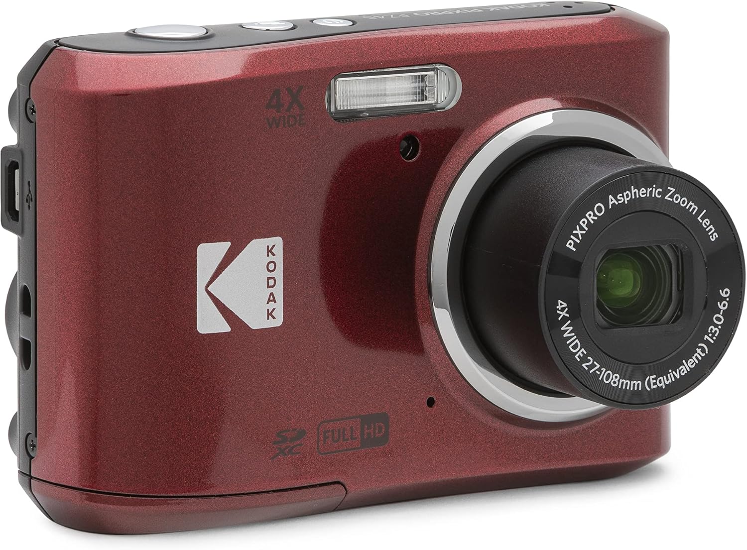 Kodak PIXPRO FZ45 Digital Camera + Black Point & Shoot Camera Case + Transcend 64GB SD Memory Card + Tri-fold Memory Card Wallet + Hi-Speed SD USB Card Reader + More! (Red)