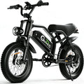 ADISTAR 16' Electric Bike for Adults/Teens, Peak 1500W & 65 Miles Long Range, 48V 15.6Ah Battery, Up to 28Mph, Full Suspension Fat Tire All-Terrain EBike on Mountains,Snow,Sand,Black