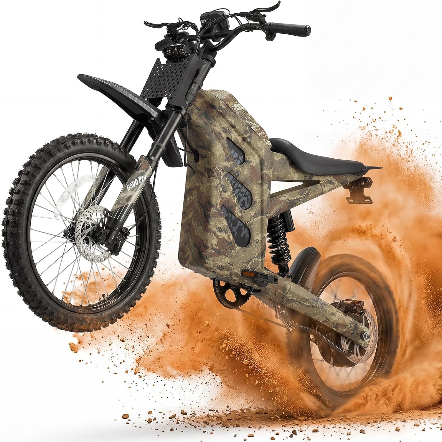 HAPPYRUN G300 Pro Electric Dirt Bike for Adults, 72V 30Ah Battery, 6500W Motor, 50 MPH Speed, 70 Mile Range, 350 Lbs Load Capacity, Hydraulic Brakes
