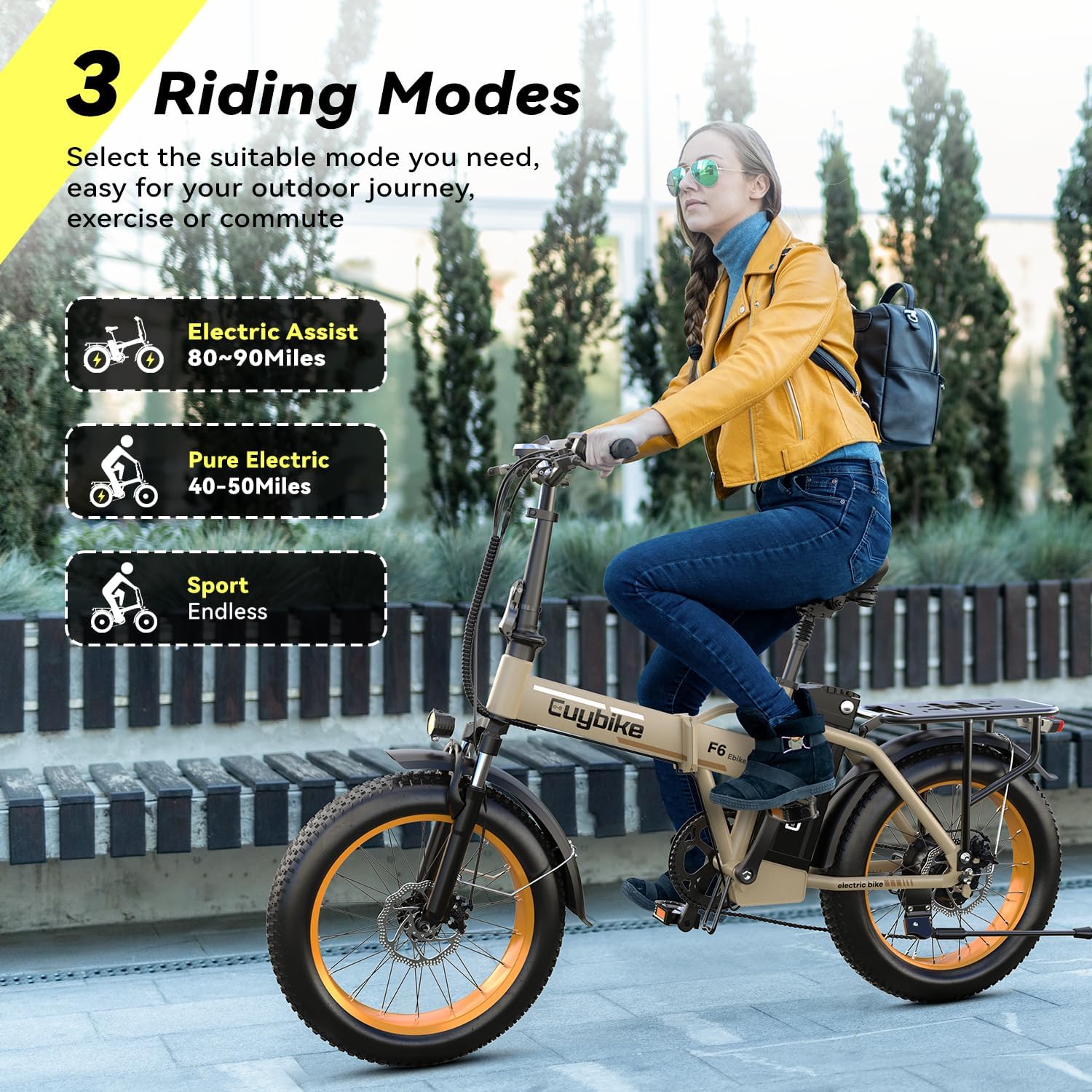 Foldable Electric Bike for Adults, 30+MPH, 48V 20Ah Removable Battery up to 80Miles, 20' Fat Tire Peak 1000W Motor Dirt Ebike Adult Electric Bicycle for City Commute Beach Mountain Adventurous E Bike