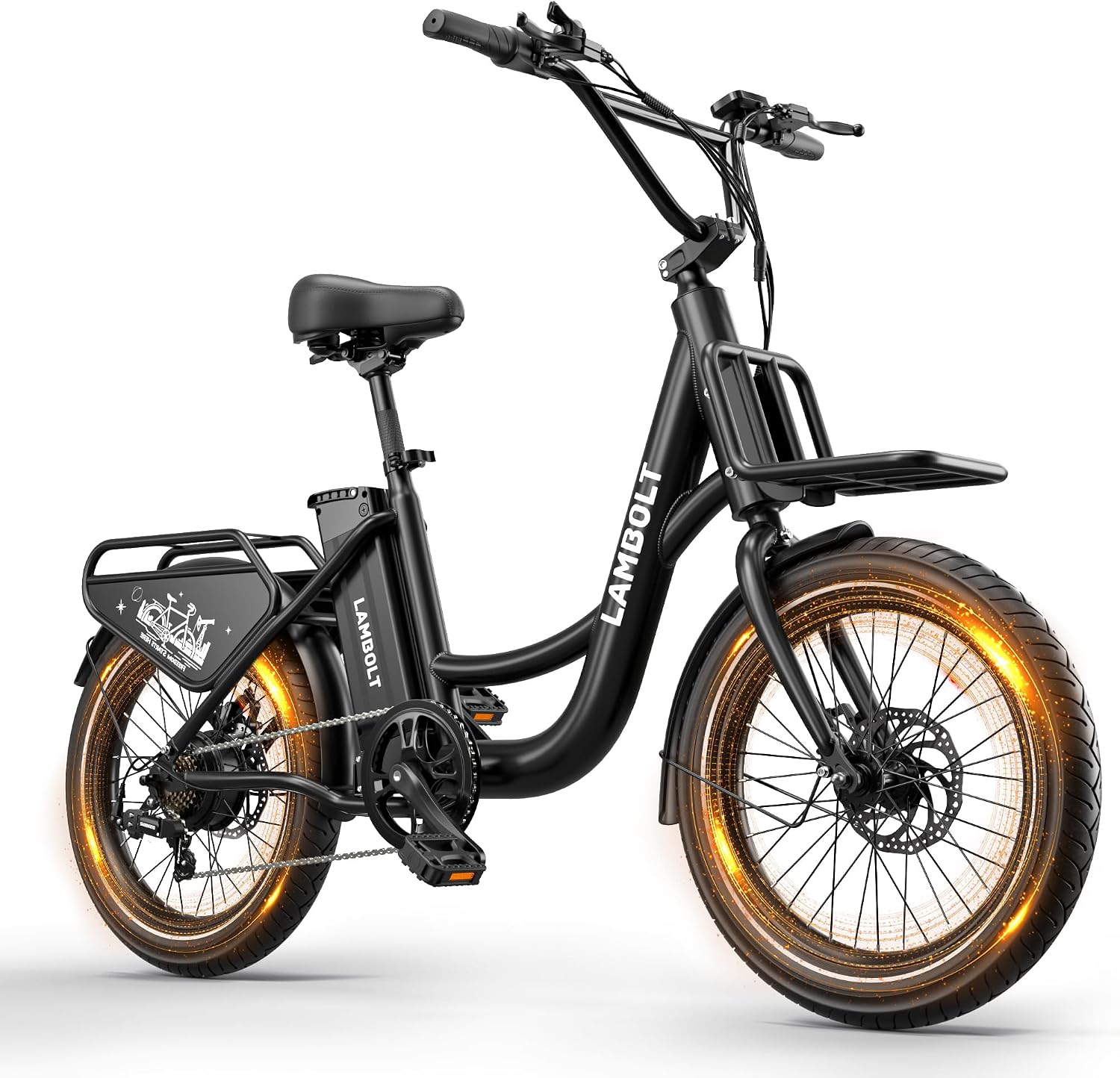 Electric Bike for Adults - 1000W Peak Motor Ebike with 48V15Ah Removable Battery, 20' x 3.0 Fat Tire Step-Thru 7-Speed Commuter Electric Bicycle, Up to 24 MPH, 70 Miles Range, UL 2849 Certified.
