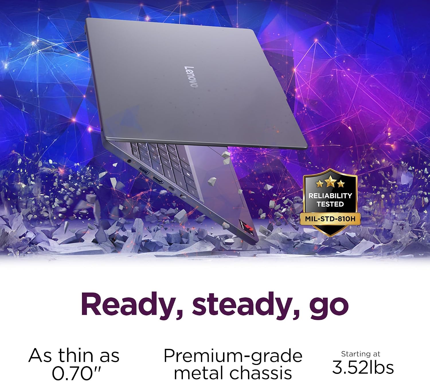 Lenovo IdeaPad Slim 3X - 2025 - Everyday AI Laptop - Copilot+ PC - 15.3' WUXGA Display - 16 GB Memory - 512 GB Storage - Snapdragon® X - Luna Grey