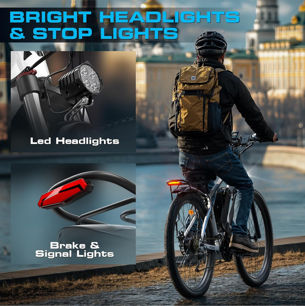2000W Peak Electric Bike for Adults, 48V 17.5Ah 840Wh 29'' Tires Max 34 mph 30-80 Miles Range City Commuting Class3 Ebike Front Suspension Disc Brake for Off-Road Riding