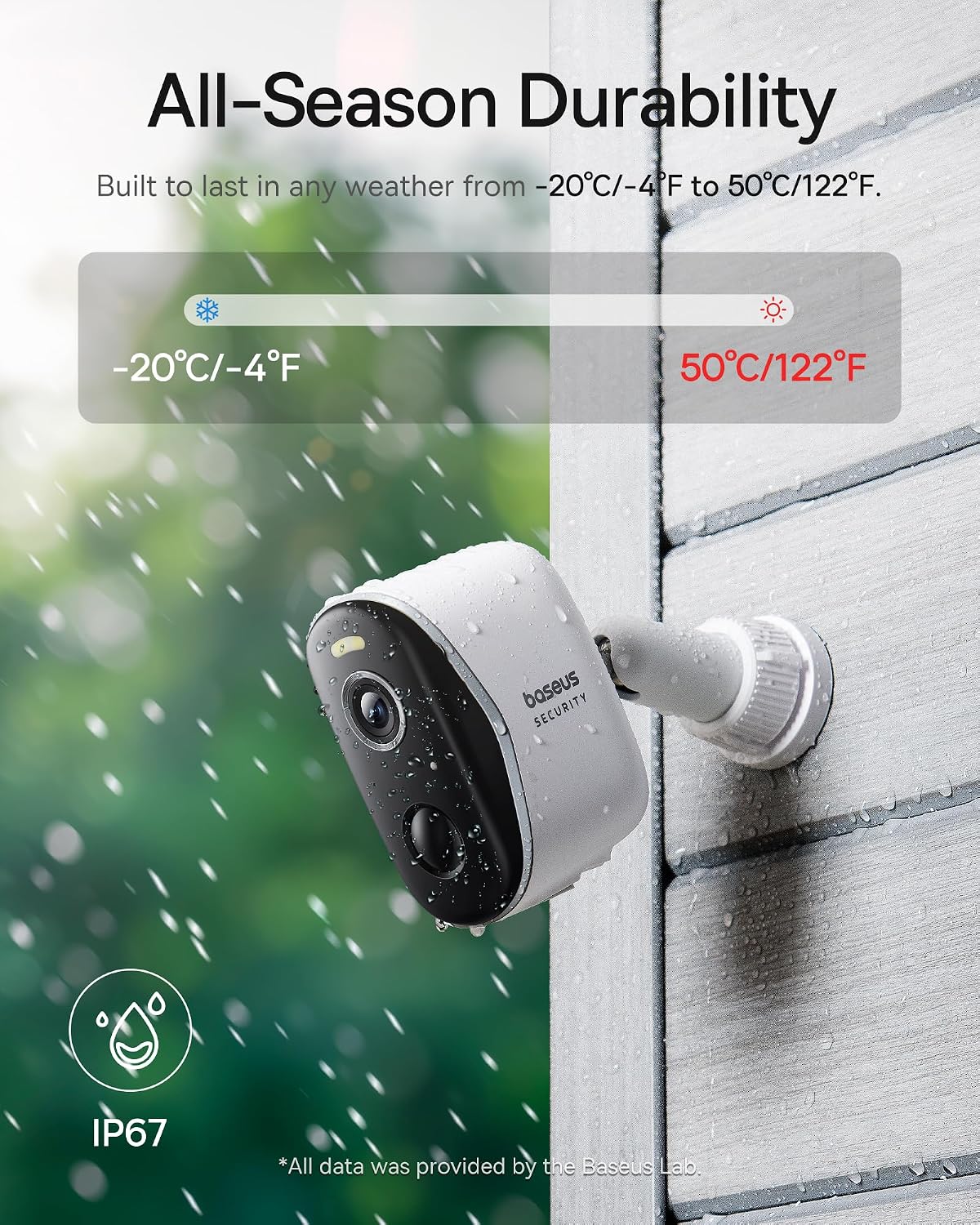 Baseus Wireless Cameras for Home Security, N1 4-Cam Kit with 2K Clarity, No Monthly Fee, 16TB Expandable Local Storage, 210-Day Battery Life, Spotlight & Alarm, Compatible with Alexa and Google Home
