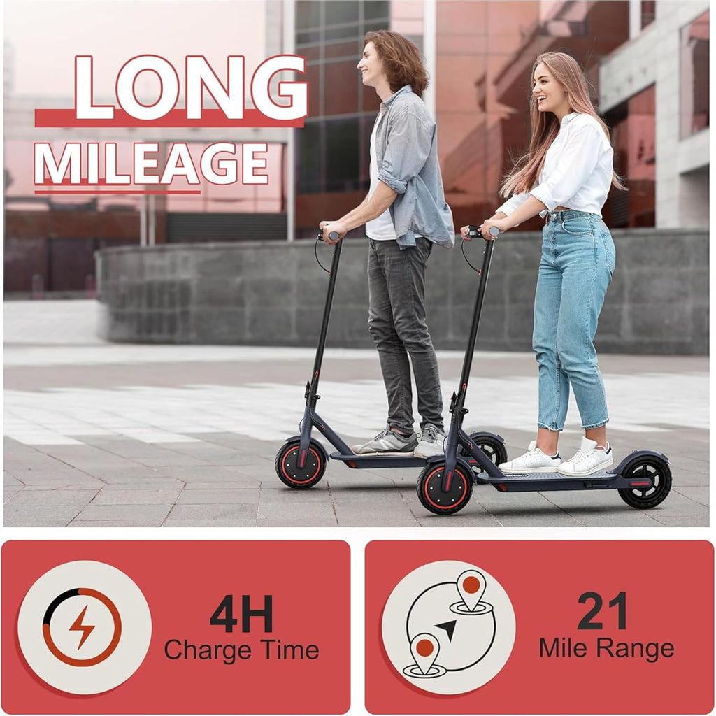 MAXSHOT Electric Scooter for Adults, 8.5/10/14' Tires, 19/22Mph, 350W/500W Motor, 21-28 Miles Range, Folding E-Scooter with Dual Suspension,APP Contro