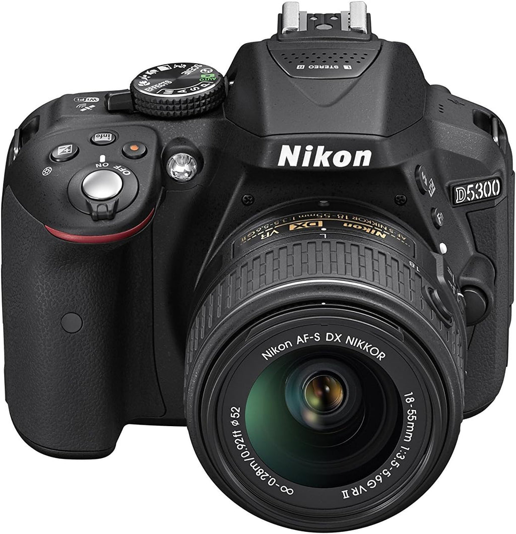 Nikon D5300 24.2 MP CMOS Digital SLR Camera with 18-55mm f/3.5-5.6G ED VR II Auto Focus-S DX NIKKOR Zoom Lens, Built-in WiFi and GPS - Black (Renewed)