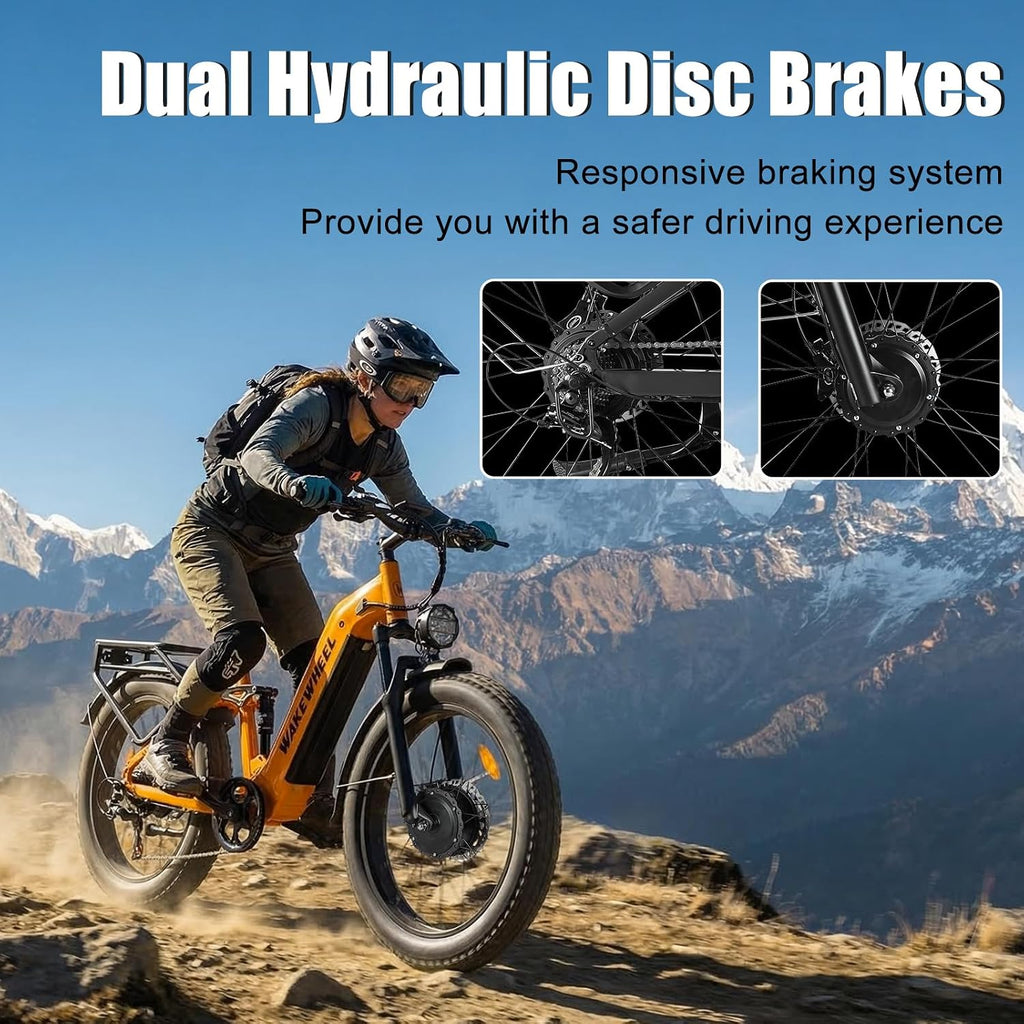 Peak 8000w Electric Bike for Adults, 60V Battery Ebike, Fat Tire & Long Range Electric Bicycles, 210Nm Mountain Bike Full Suspension, Hydraulic Brake Electric Bicycle