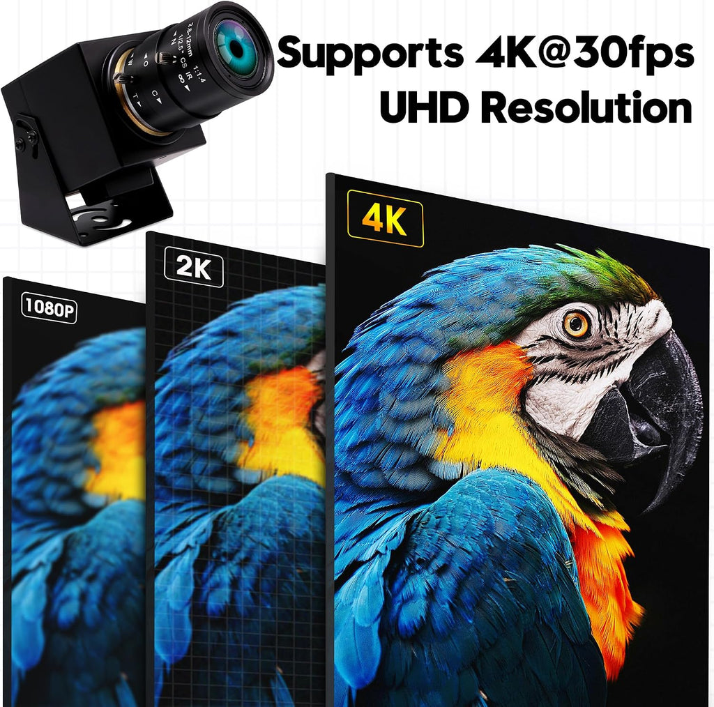 1080P HDMI Camera 4K USB Webcam for Live Streaming 30FPS 4X Optical Zoom Lens USB HDMI Simultaneous Output Video Camera Close-up PC Camers Plug and Play for Linux Raspberry Pi Jetson Nano
