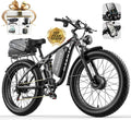 Electric Bike for Adults 9000w Peak Dual Motor Electric Bicycle 58V32Ah, 24'x4' Fat Tire Mountain E-Bike with Hydraulic Disc Brakes, Off-Road & Commuting (UL Certified)