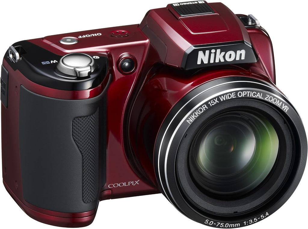 Nikon Coolpix L110 12.1MP Digital Camera with 15x Optical Vibration Reduction (VR) Zoom and 3.0-Inch LCD (Red)