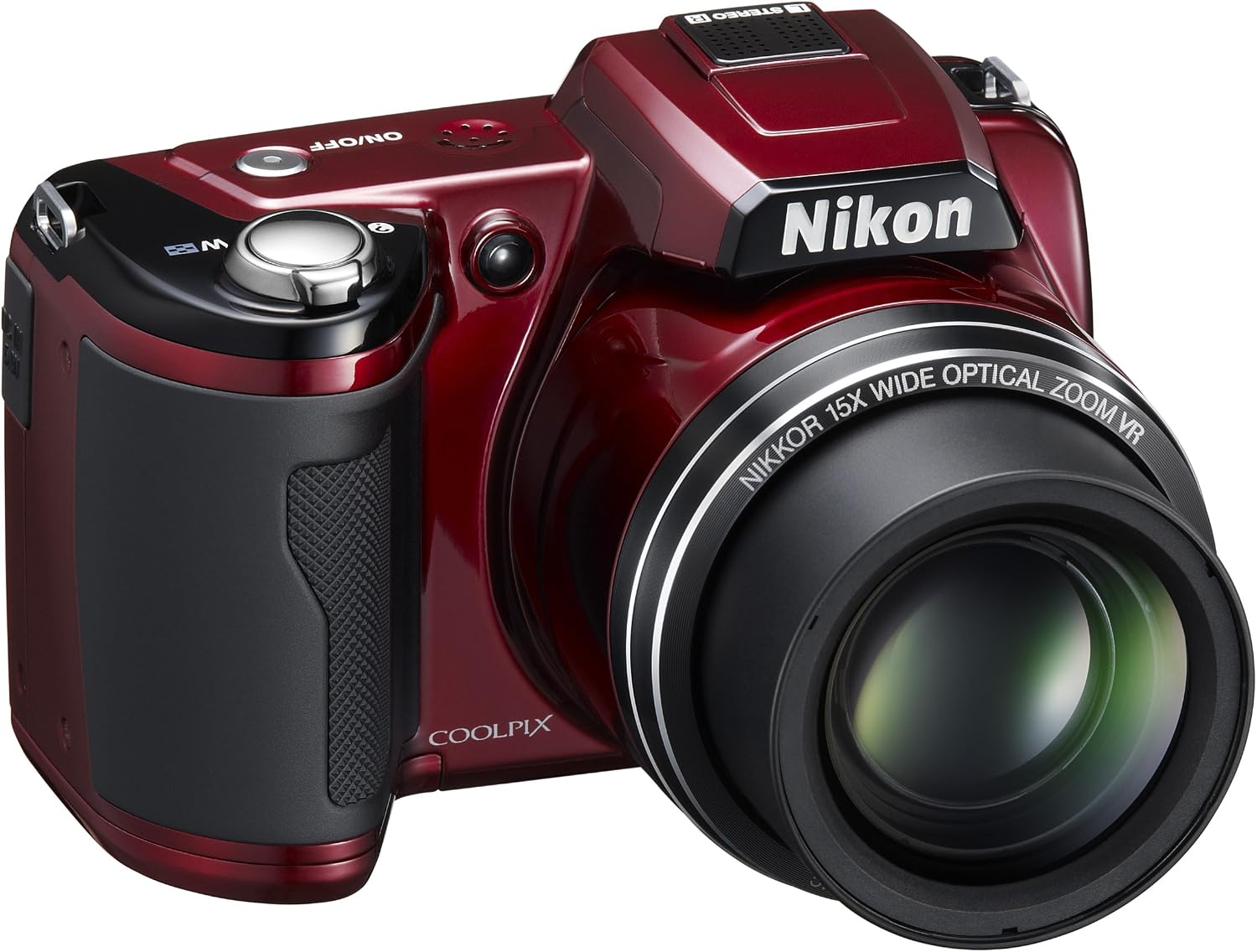 Nikon Coolpix L110 12.1MP Digital Camera with 15x Optical Vibration Reduction (VR) Zoom and 3.0-Inch LCD (Red)