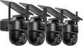 GALAYOU 2K Security Cameras Wireless Outdoor-360° PTZ Cameras for Home Security with Solar Panel/Battery Powered, Night Vision, Two-Way Audio, PIR Sensor, Works with Alexa, R1 4P Black (2.4Ghz Only)