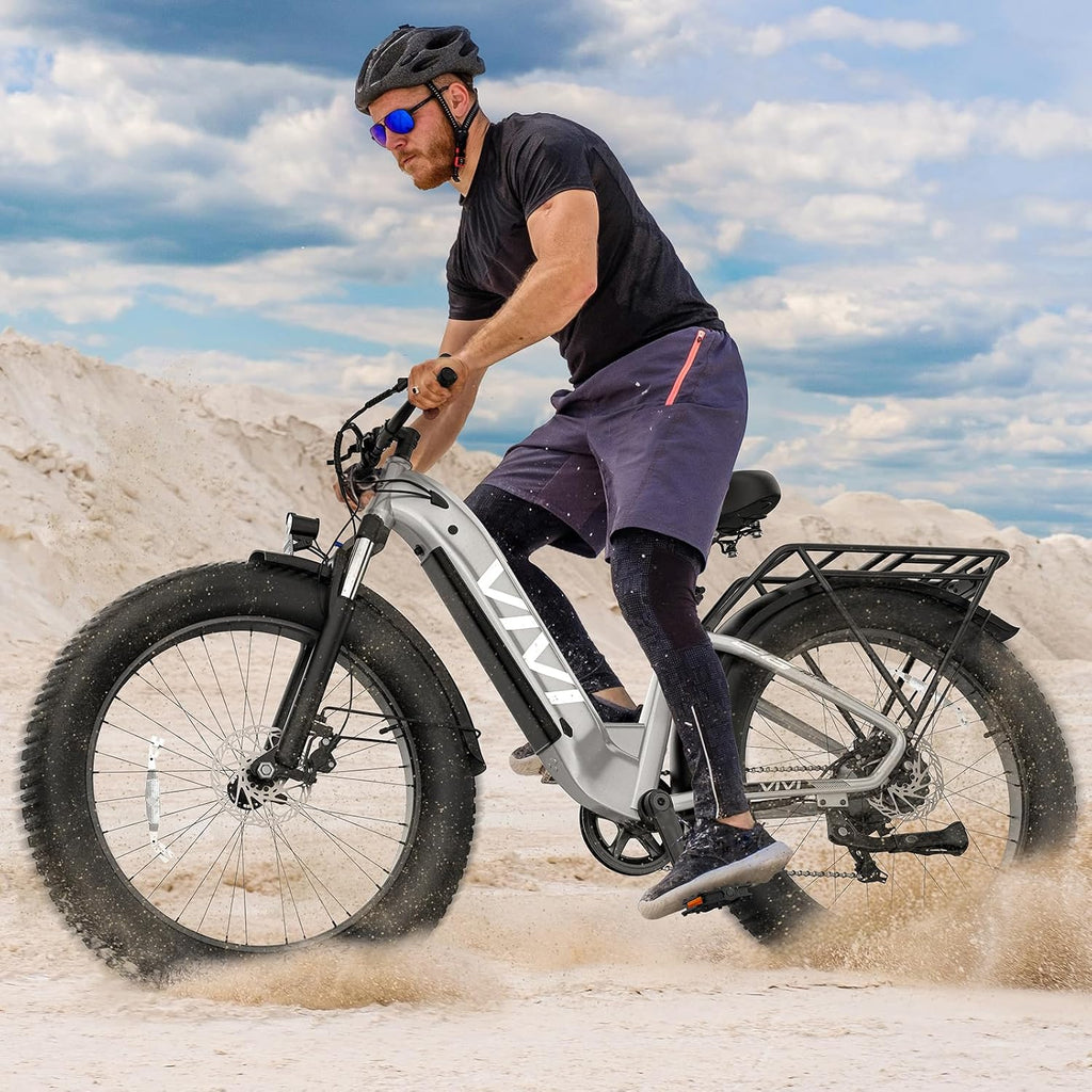 Vivi ACE07 Electric Bike for Adults, 26' x 4.0 Fat Tire Ebike, 750W Motor Electric Bike, 19.8MPH Ebikes for Adults with 48V 720WH Removable Battery, 7 Speed, SGS Certified to UL2849