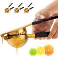 A Bar Above Premium Quality Hand Juicer, for Cocktails, Heavy Duty, Stainless Steel Juicer, Lime, Lemon, and Oranges, Citrus Juicers, for Mixologists and Bars, Fruit Juice Extractor, Gold, 3 Pack