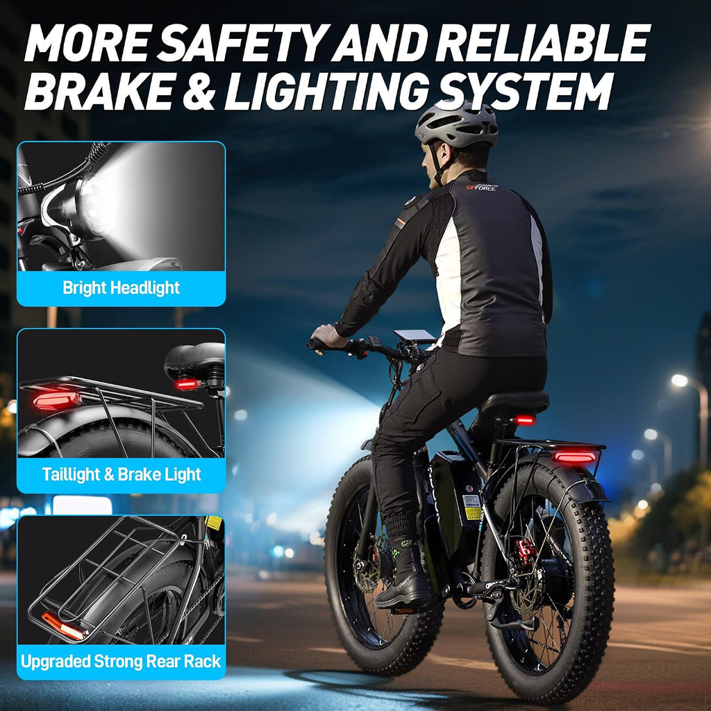 8000W Peak Dual Motor Electric Bike for Adults, 47MPH Fast Fat Tire E-Bike with Detachable Battery, 105Miles Long Range, Hydraulic Disc Brakes, 7-Speed Gears, All-Terrain for Mountain Snow Commuter