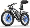 Dual Motor Electric Bike for Adults-6000W Peak, 52V 34AH Battery, 40-45MPH 100 Miles Long Range Ebike, Fat Tire 24 Inch, 7-Speed Hydraulic Brake, Electric Bicycles for Mountain Commuter