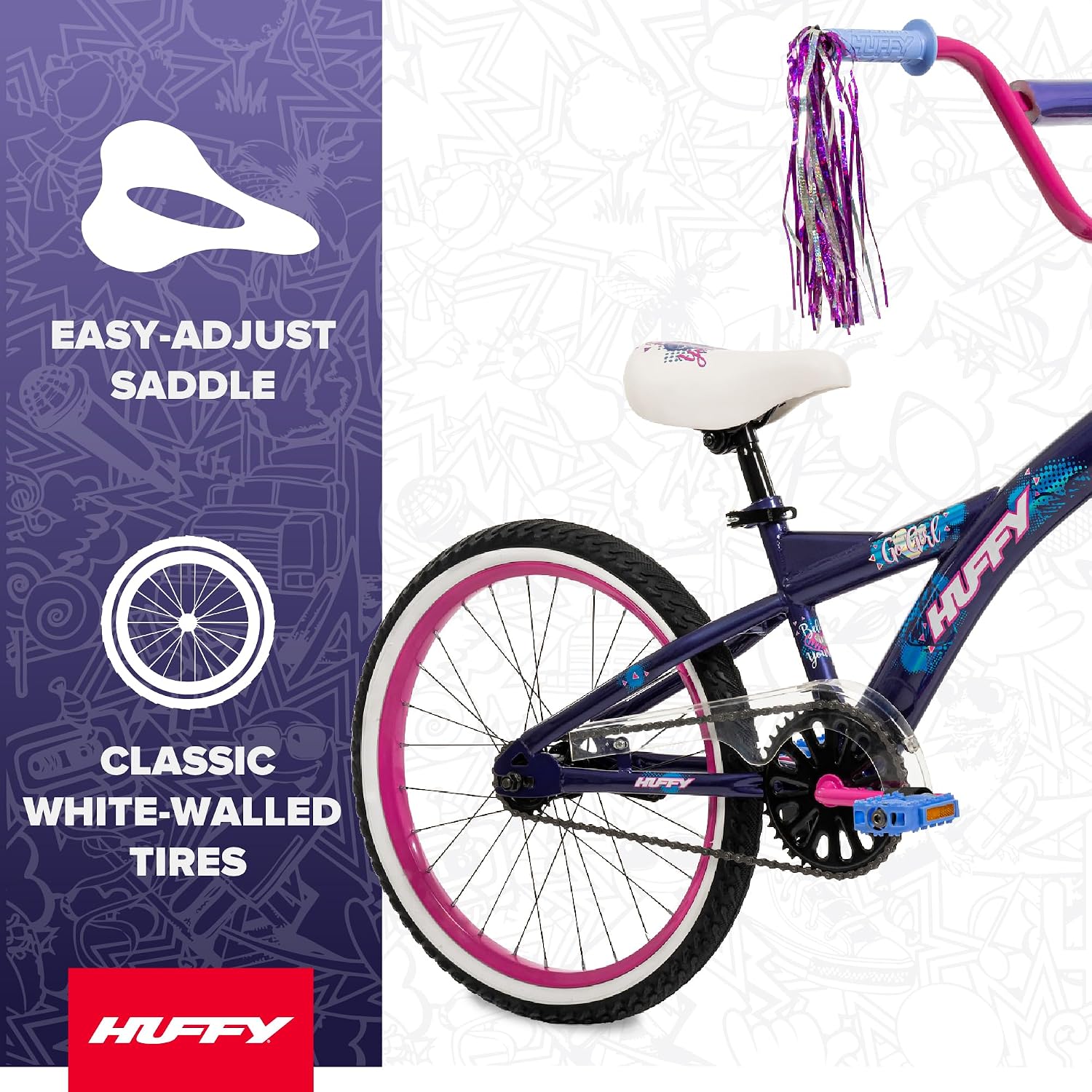 Huffy Boys and Girls 20' Bikes, Ideal for Ages 5+, Rugged and Durable Design, Easy to Assemble, Multiple Designs and Color Options Available, Beginner Level Rider