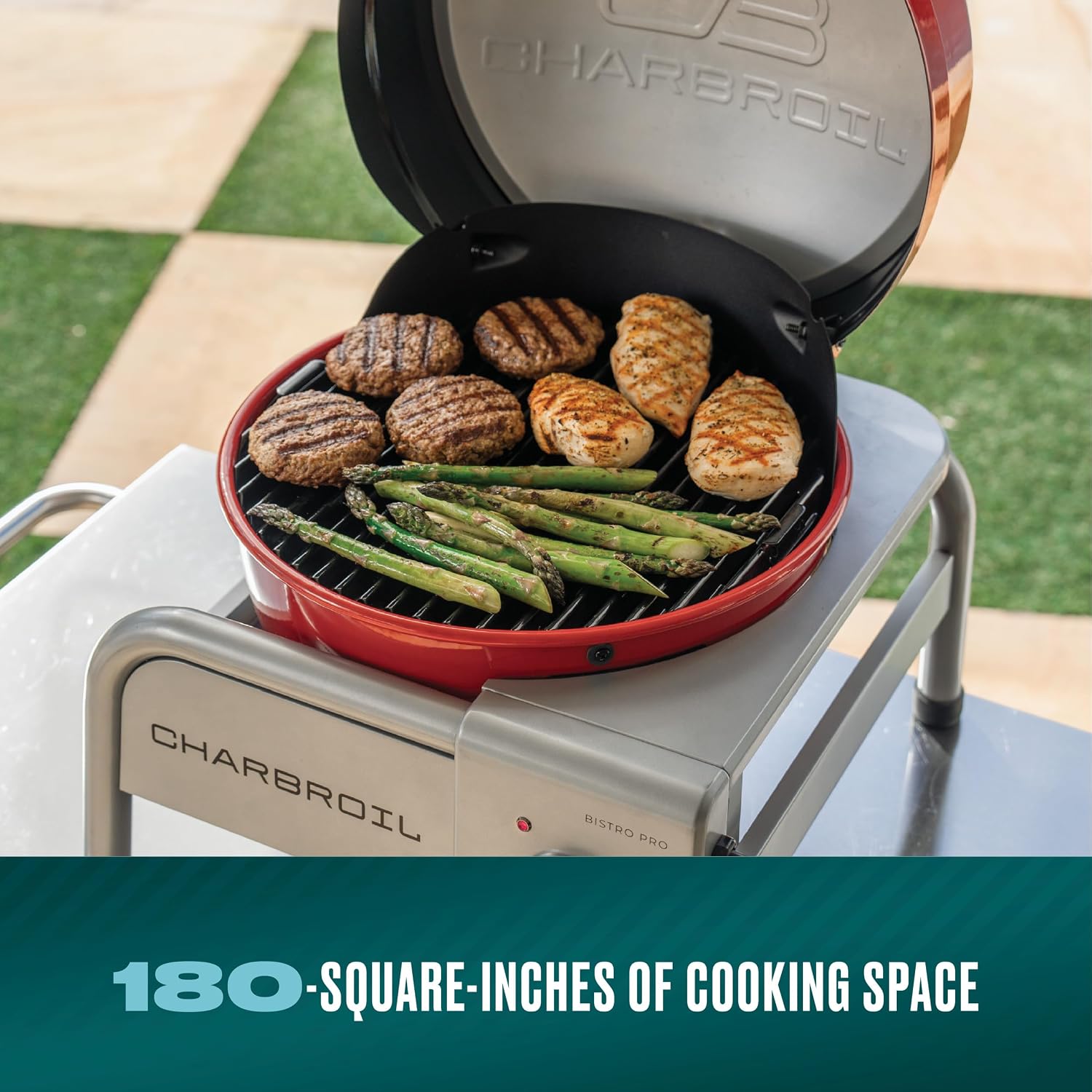 Charbroil Bistro Pro Tabletop Electric Grill, Red - 25302150