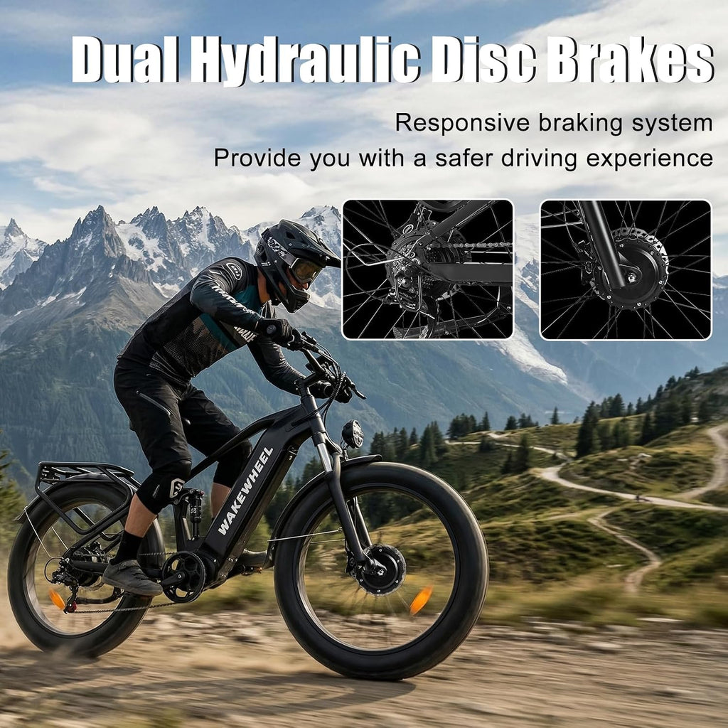 Peak 8000w Electric Bike for Adults, 60V Battery Ebike, Fat Tire & Long Range Electric Bicycles, 210Nm Mountain Bike Full Suspension, Hydraulic Brake Electric Bicycle
