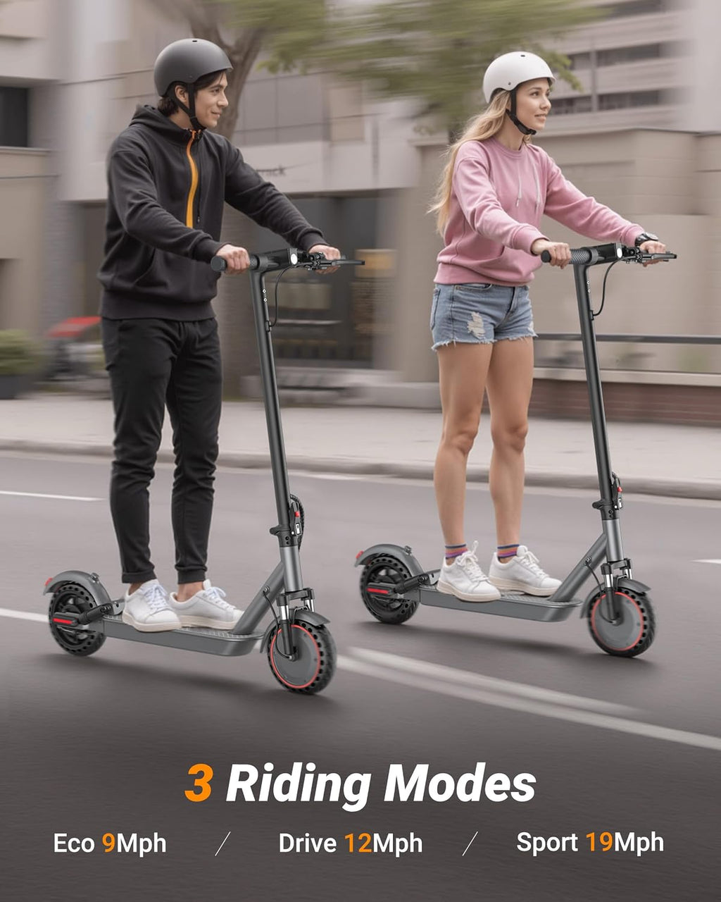Electric Scooter, 350W-500W Motor, 19 MPH to 22MPH, 15-41 Miles Range, Dual Suspension, Dual Braking, App Control, Foldable Commuter E Scooter for Adults and Teens