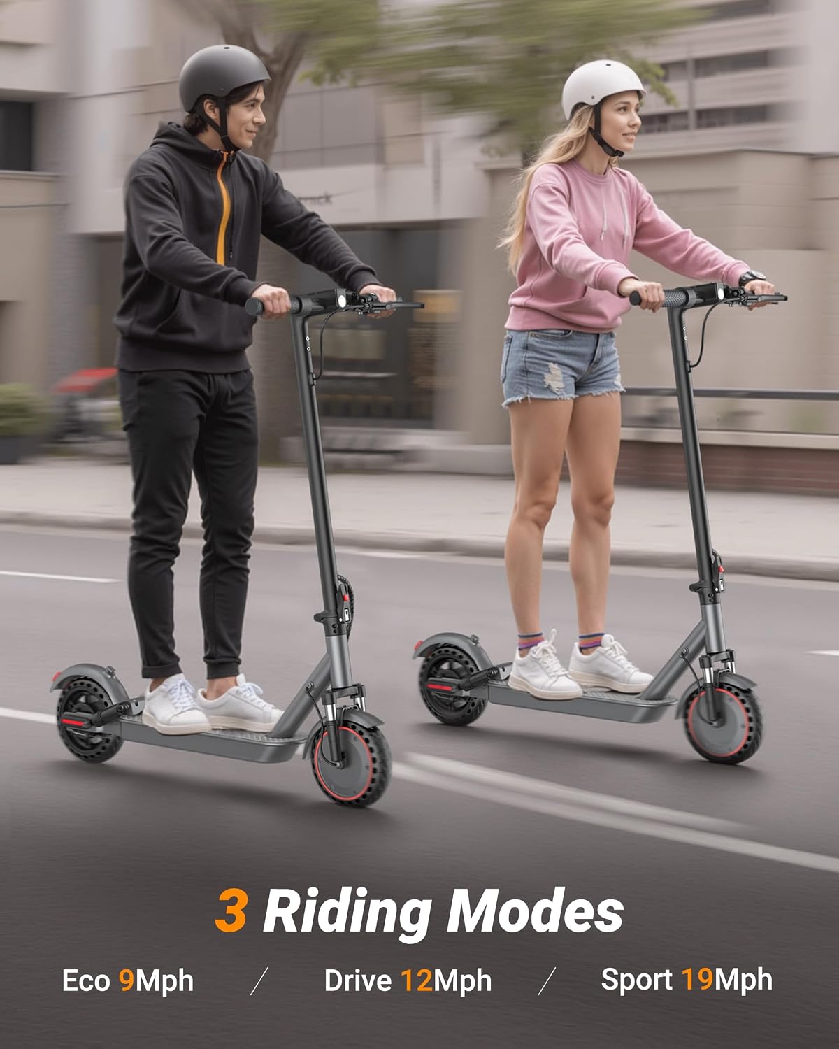 Electric Scooter, 350W-500W Motor, 19 MPH to 22MPH, 15-41 Miles Range, Dual Suspension, Dual Braking, App Control, Foldable Commuter E Scooter for Adults and Teens