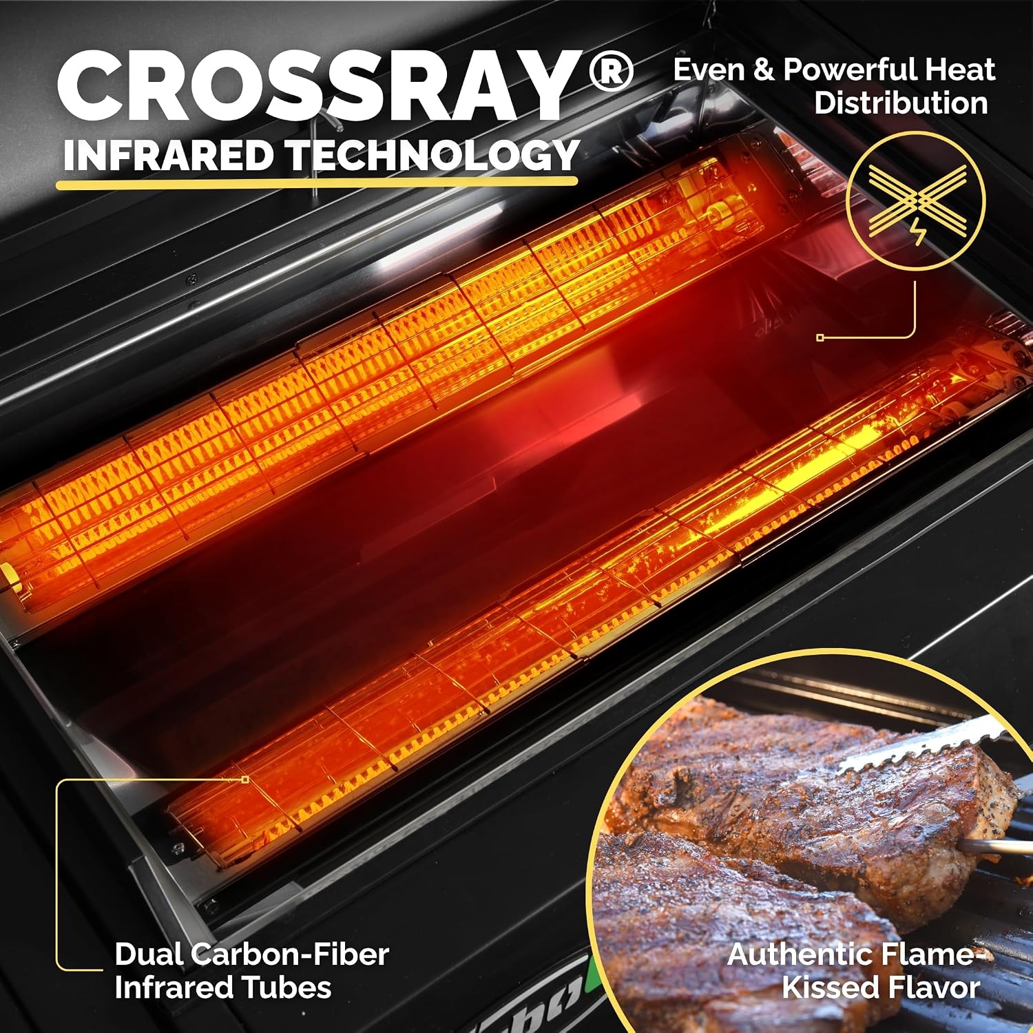 Turbo E XL Electric Grill, 1700W Infrared, Warming Rack and Probe, Apartment Friendly