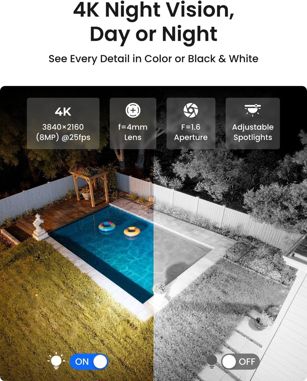 Reolink 4K Security Camera System with PT Auto-Tracking, 355°Pan 50°Tilt, 4K PoE Cameras Home Surveillance Wired Outdoor, Smart AI Detection, Spotlights & 2-Way Talk, 8CH NVR 2TB HDD, RLK8-800PT4