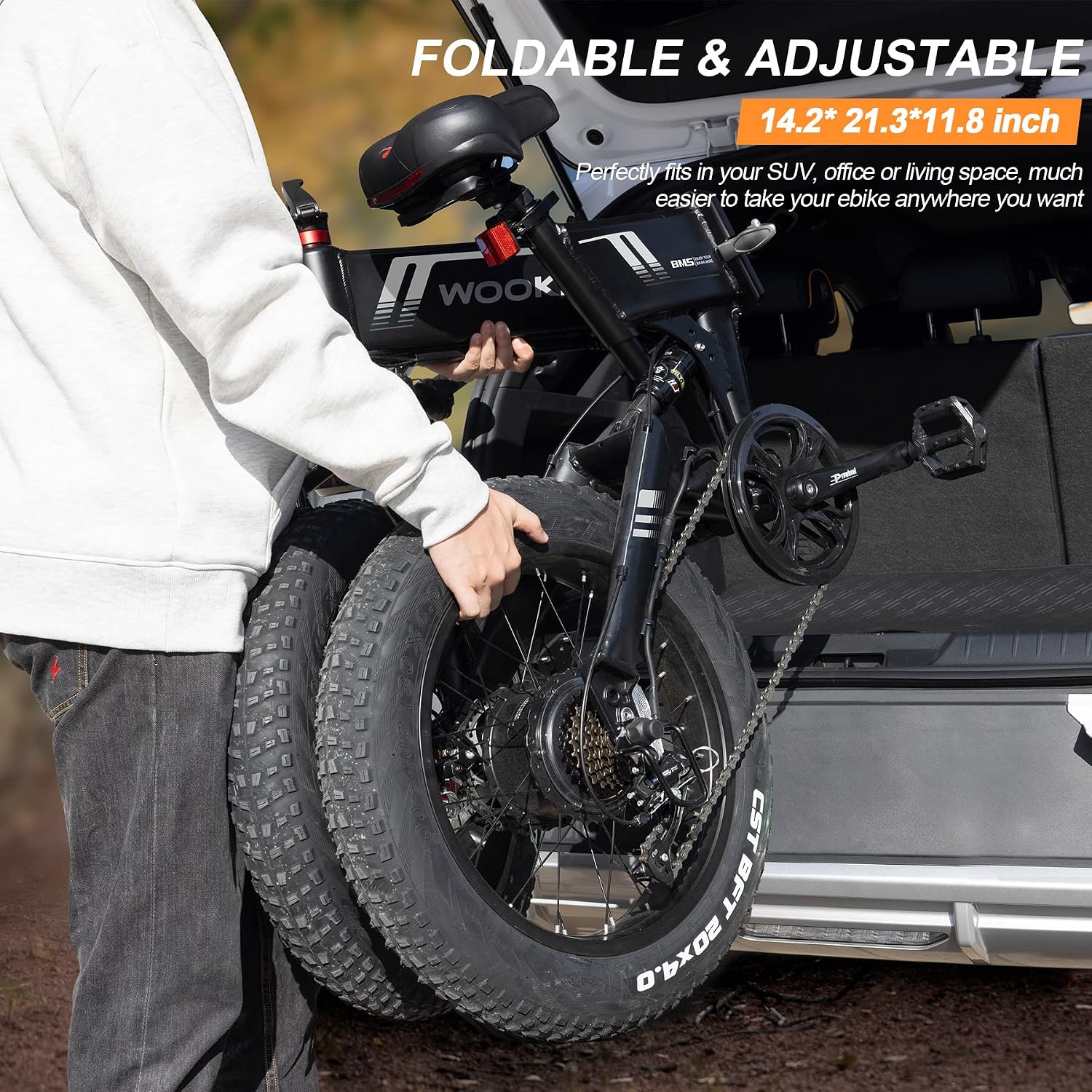 TotGuard Electric Bike,20' Electric Bike for Adults 500W Brushless Motor, 19.8MPH Fat Tire Ebike,Foldable Adult Electric Bicycles with 48V 10Ah Removable Battery,7-Speed,SGS Certified to UL 2849