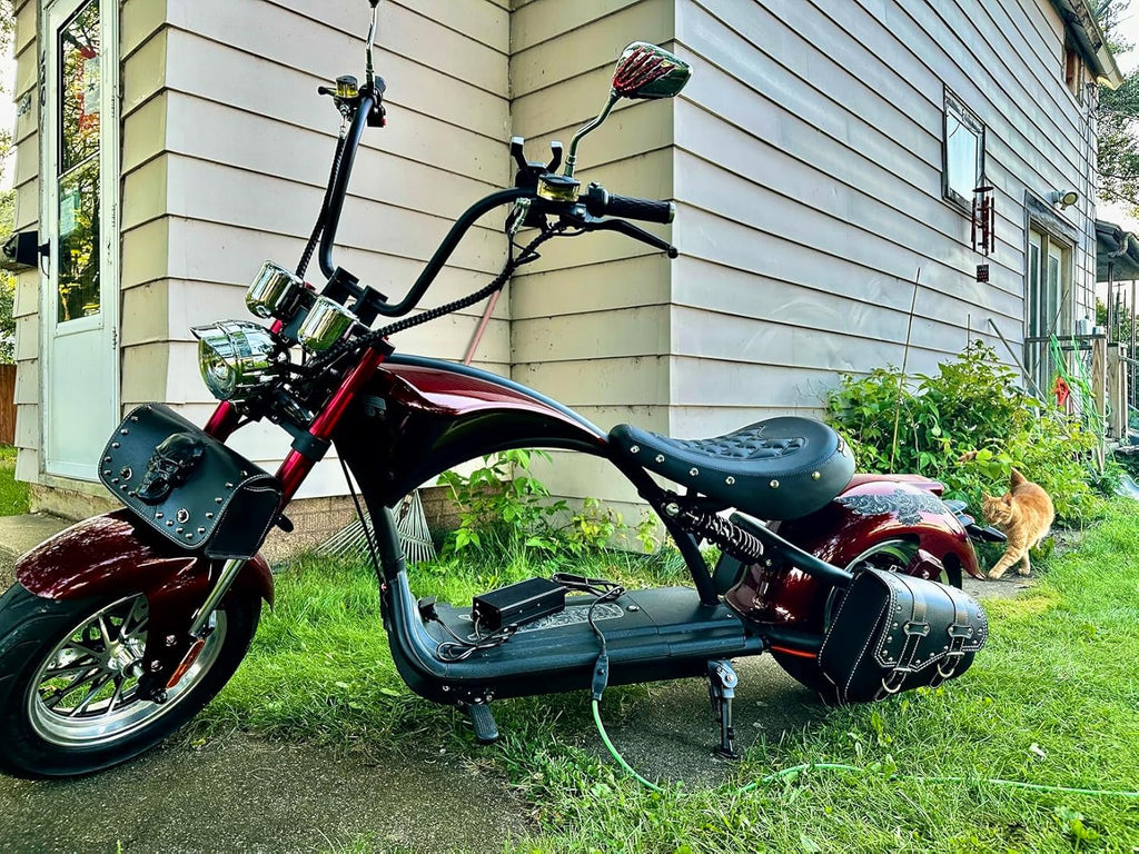 eAhora M1P Electric Motorcycle for Adults, 2000W Motor 37mph, 40+ Miles Range with 60V 30Ah Battery, Full Suspension, Hydraulic Brakes,Street Legal Electric Motorcycle for Commuting