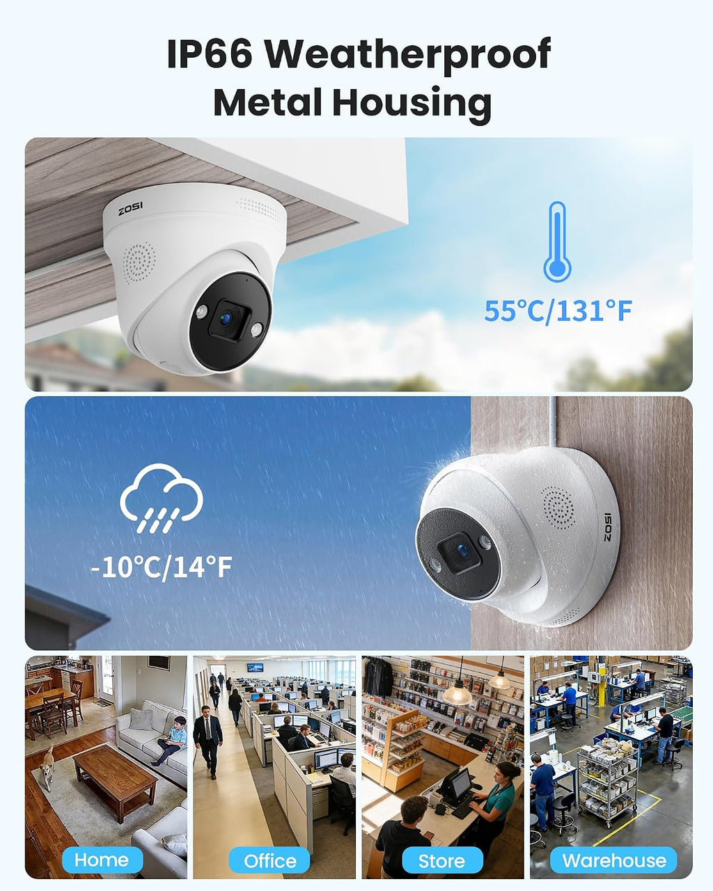 ZOSI 32 Channel 4K PoE Security Camera System,16x 8MP Outdoor Indoor Cameras,2 Way Audio,Color Night Vision,AI Person/Vehicle Detection,32CH 16 Port Commercial NVR 4TB HDD Surveillance for Business