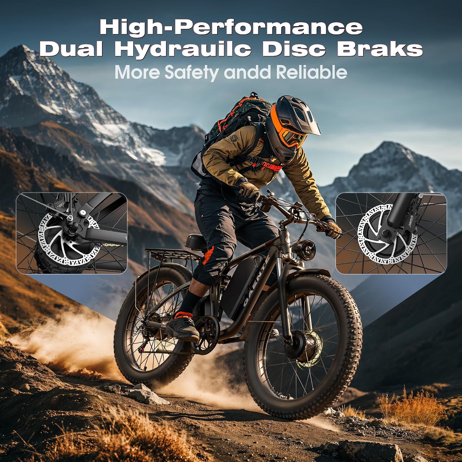 Electric Bike for Adults 9000w Peak Dual Motor Electric Bicycle 58V32Ah, 24'x4' Fat Tire Mountain E-Bike with Hydraulic Disc Brakes, Off-Road & Commuting (UL Certified)