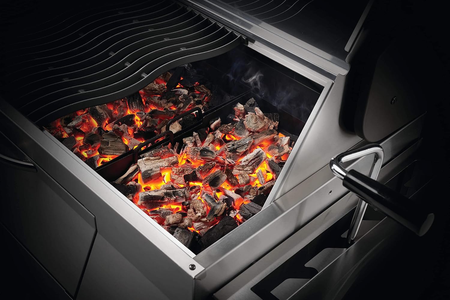 Napoleon Stainless Steel PRO 605 Charcoal Professional BBQ Grill - PRO605CSS - Professional Style Charcoal Barbecue Grill, Full Size Cart Model Charcoal BBQ, Smoker Charcoal BBQ