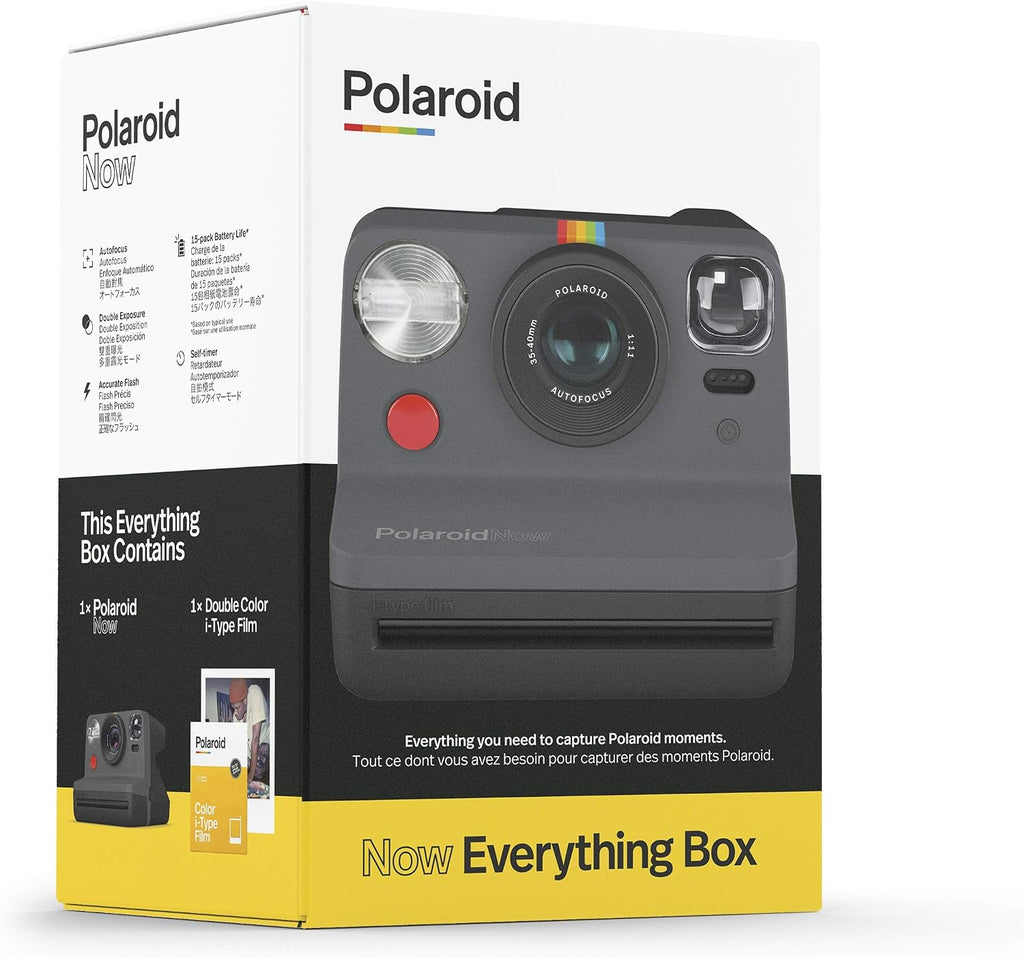 Polaroid Originals Now I-Type Instant Camera and Film Bundle - Everything Box Black (6026)