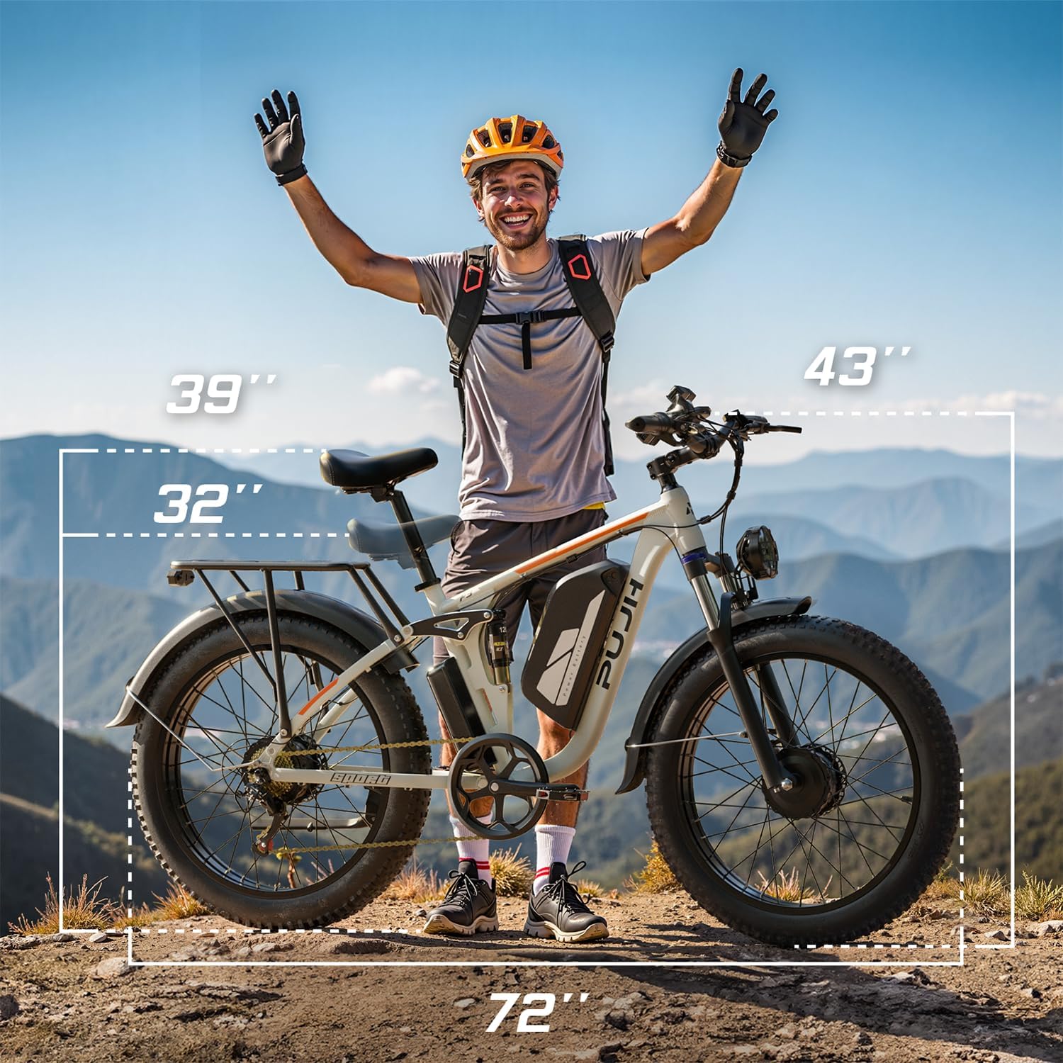6000W Dual Motor Ebike for Adults, 60V 20Ah Fast Electric Bike 45mph,Up to 110 Miles,24' Fat Tire Full Suspension Electric Bike for Snow Off-Road Commuter Mountain E-Bike for Men Women