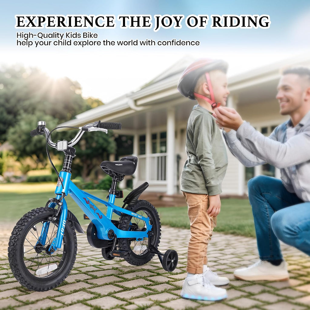 Kids Bike for Boys Ages 3-7, 14-16 Inch Bicycle with Training Wheels, Easy to Assemble, Safe Ride, Vibrant Colors, for Beginner Riders