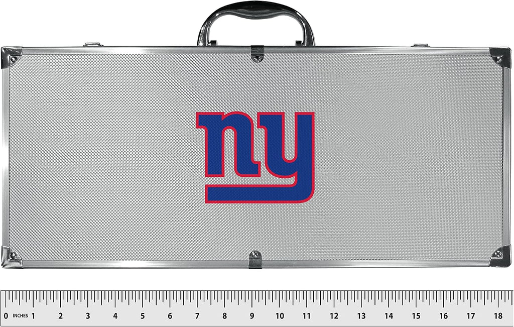 NFL Siskiyou Sports Fan Shop New York Giants Steel Tailgater BBQ Set w/Case 8 piece Gray