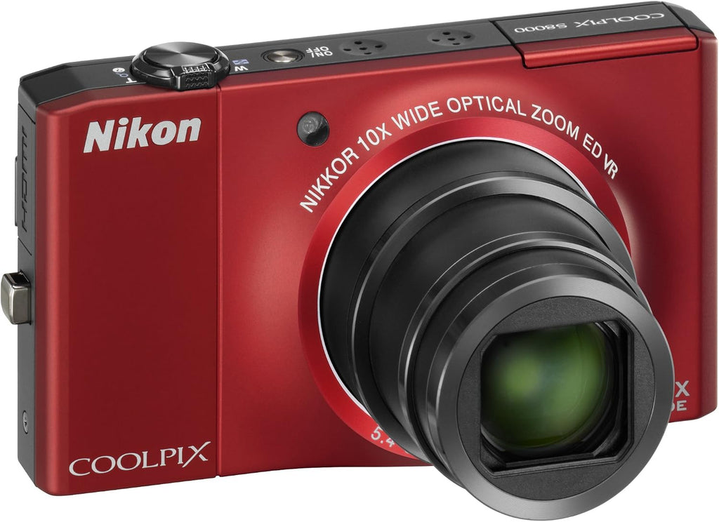 Nikon Coolpix S8000 14.2 MP Digital Camera with 10x Optical Vibration Reduction (VR) Zoom and 3.0-Inch LCD (Red)