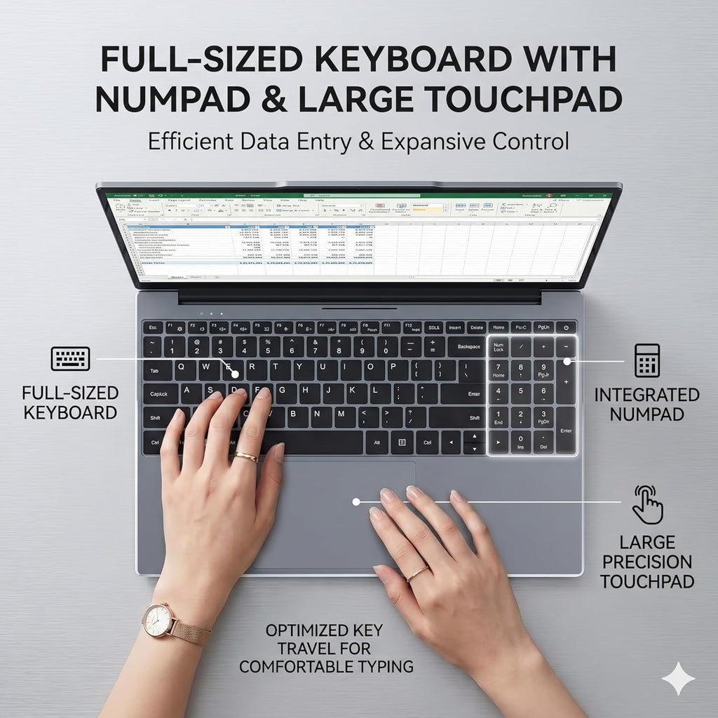Laptop Computer 15.6 inch, Compatible with Windows 11, Core i5 Processor, Up to 3.3GHz, 4GB RAM, 128GB SSD, Up to 2TB, 15.6' FHD IPS 1920x1080, for Students, Business