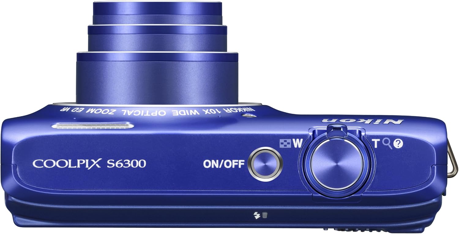 Nikon COOLPIX S6300 16 MP Digital Camera with 10x Zoom NIKKOR Glass Lens and Full HD 1080p Video (Blue)