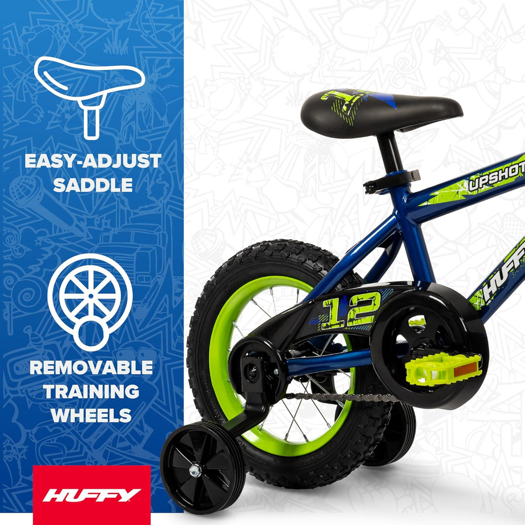 Huffy Upshot 12/16/20 Inch Boy's Bike for Kids, Multiple Color Options Available, Removable Training Wheels, BMX Design, Designed for Growth, Durable Construction, EZ Build Assembly