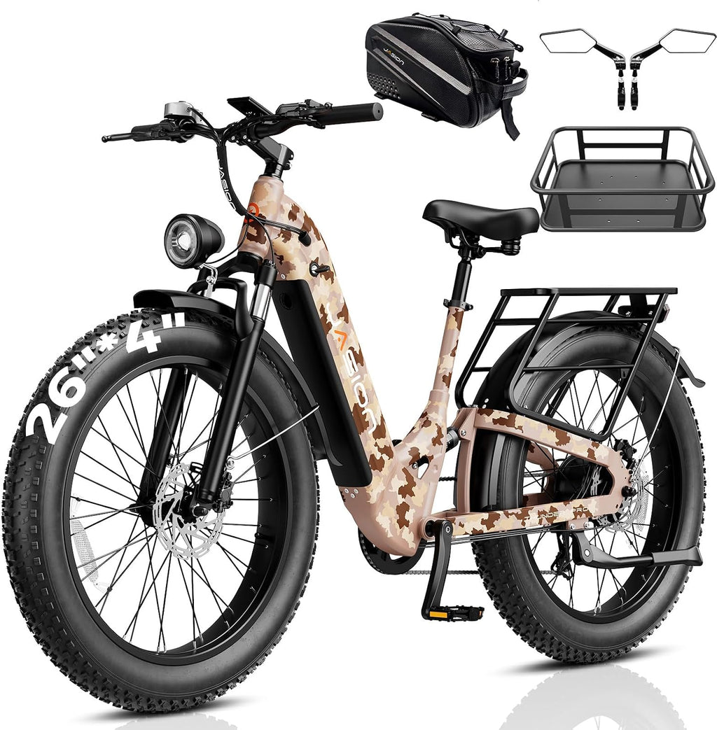 Jasion Thunder/PRO/ST Electric Bike,2000W/1800W Peak Ebikes for Adults,26''Fat Tire Best Ebike for Men,90/80 Miles with 1040Wh/864Wh Battery,35/30+MPH Max Speed Bicycles,500/400LB Capacity