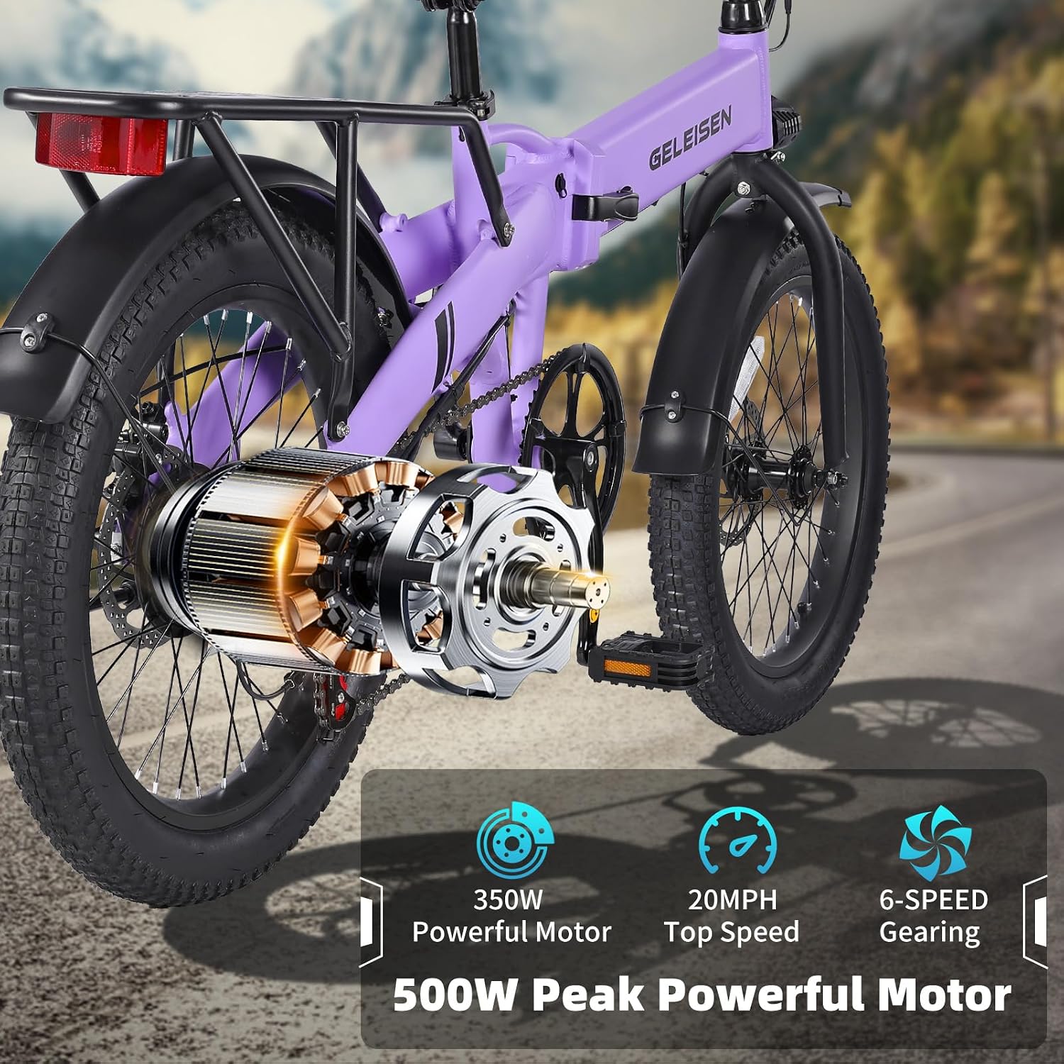 Folding Electric Bike for Adults, 20'×3.0 Fat Tire Electric Bicycle, 374.4Wh Battery Ebike, 20MPH Electric Cargo Bike with LCD Color Display & 6 Speed Gears (Fits for 5'0'+)